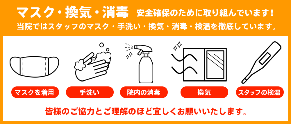 コロナウイルス感染症対策実施中